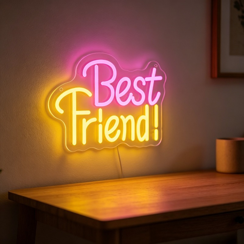 Bedroom Lighting Decor Ideas - Best Friend Neon Light Sign Dimmable