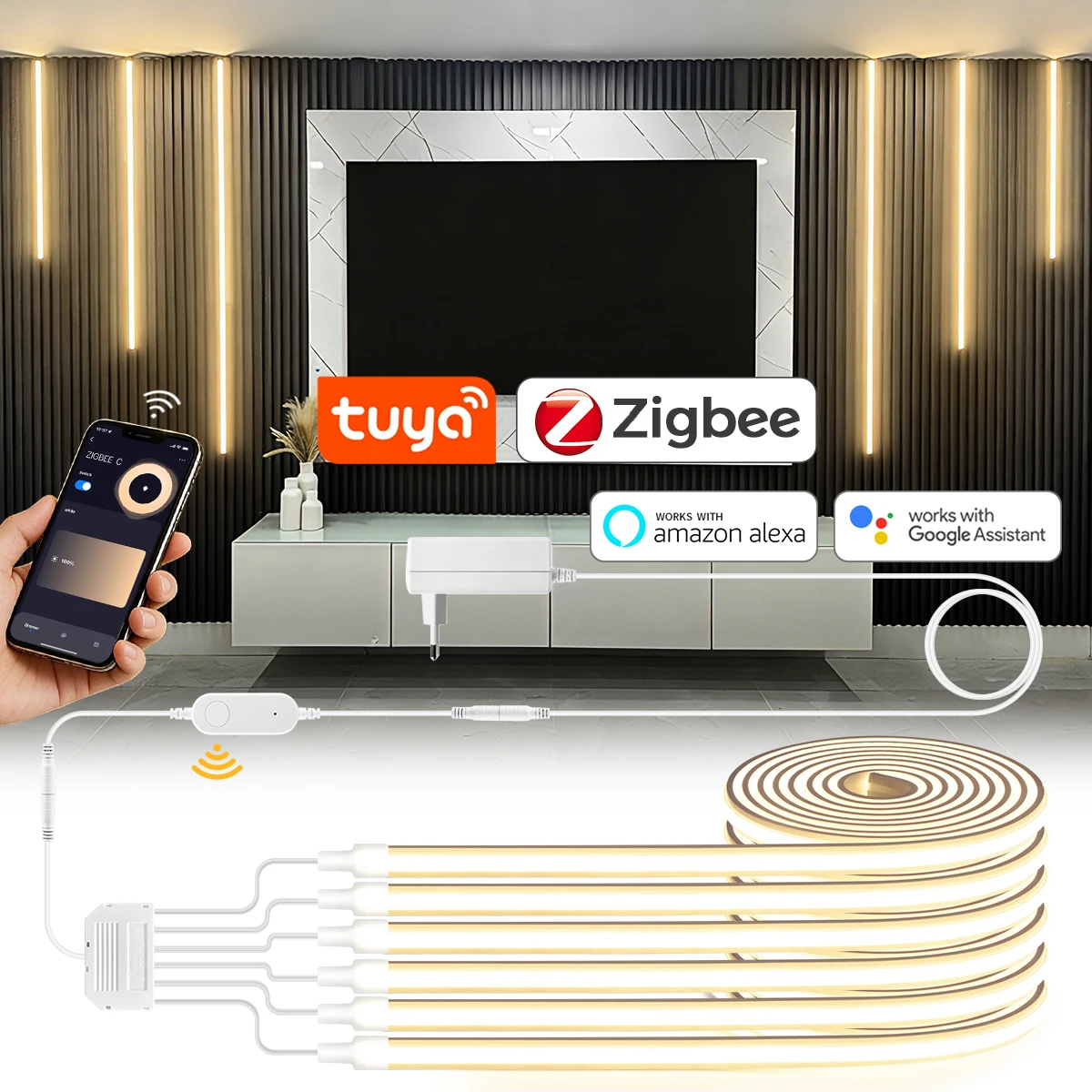 Foyer Lighting Wall Decor - Tuya Smart Life APP Control Zigbee