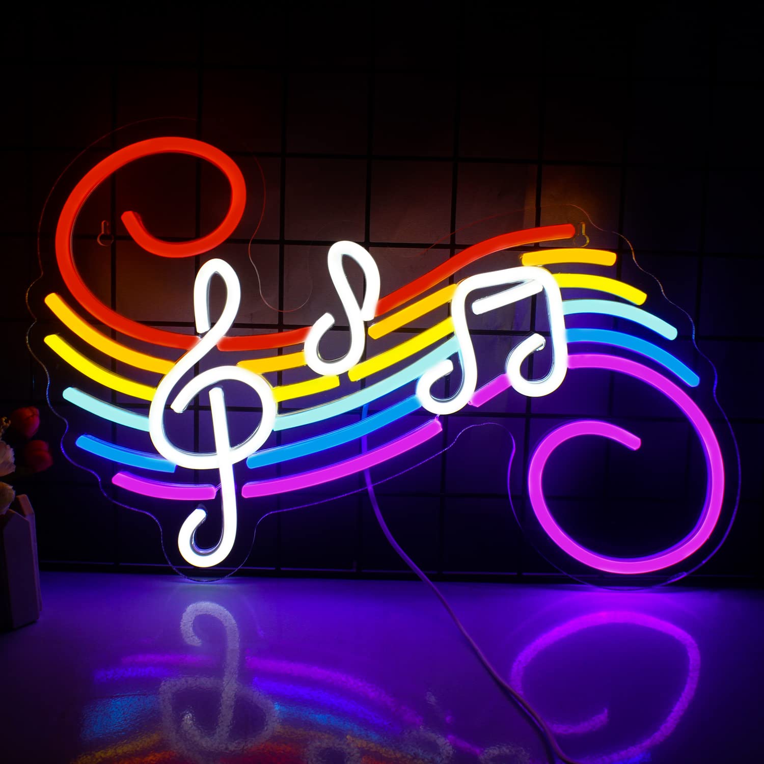 Lighting Decor Wedding - Music Notes Neon Sign Customizable Colorful
