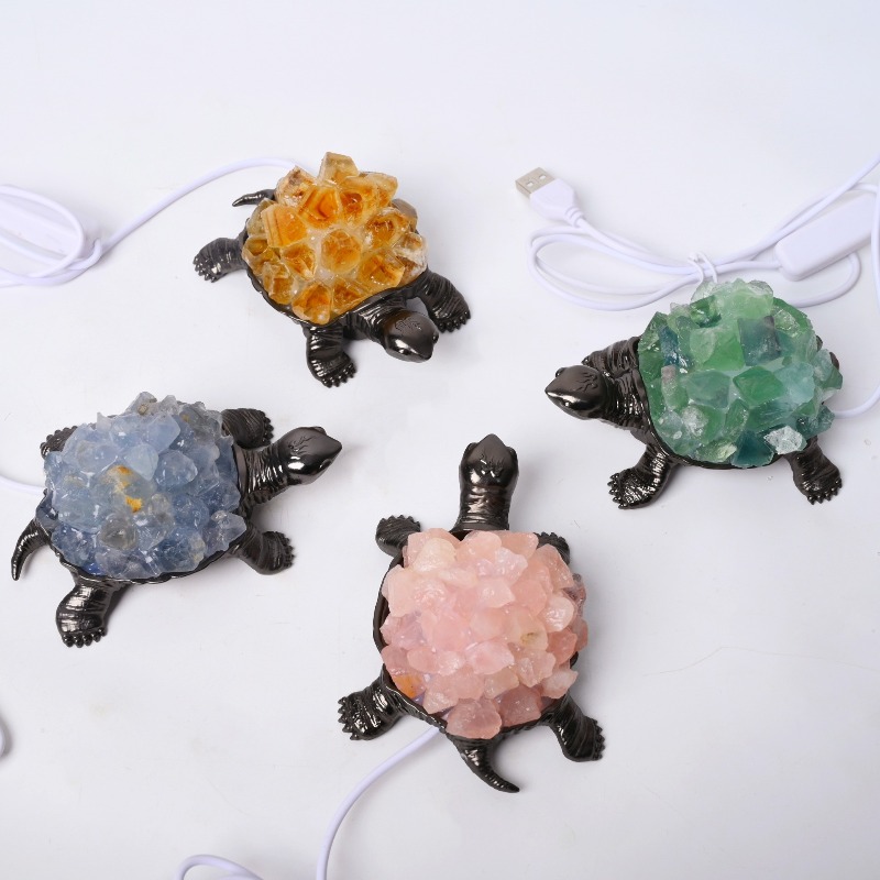 Bedroom Lighting Decor Ideas - Versatile Natural Crystal Turtle Night Light