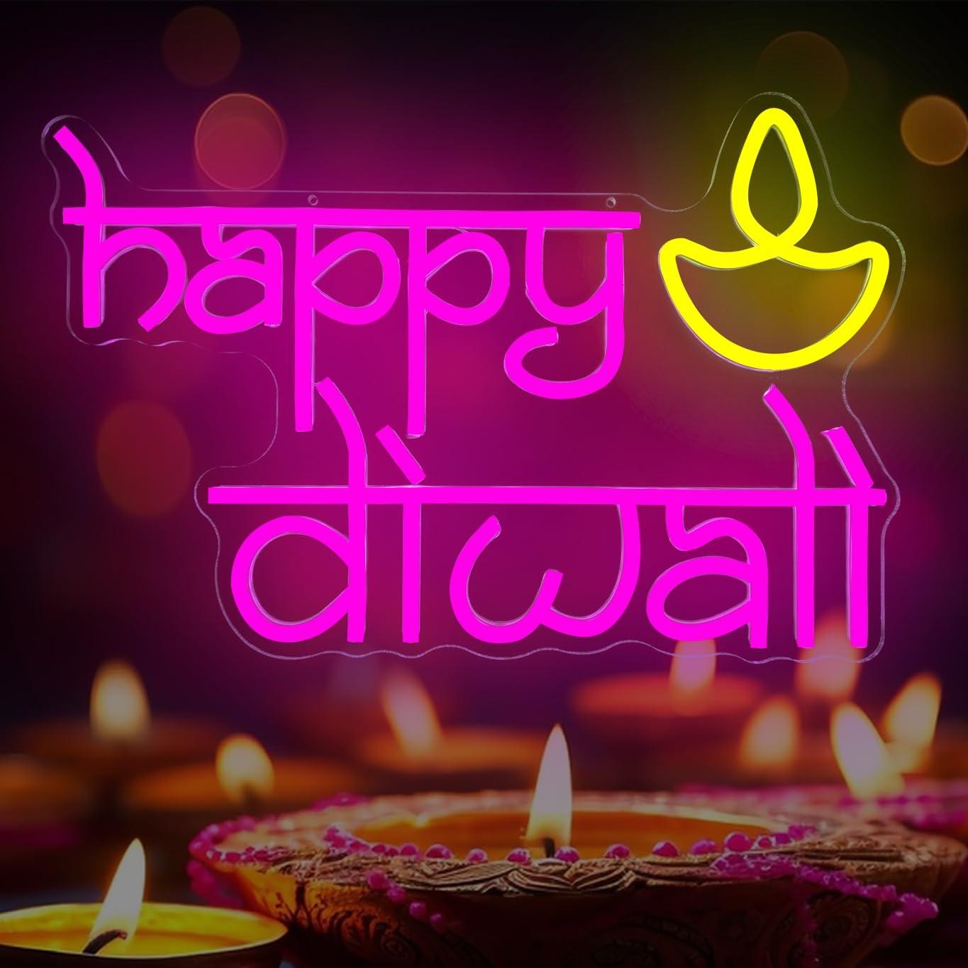 Lighting Decor For Diwali - Happy Diwali Neon Sign USB Powered