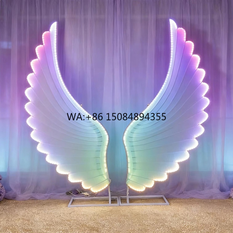 Lighting Decor Wedding - Glowing Angel Wings Light Props Color