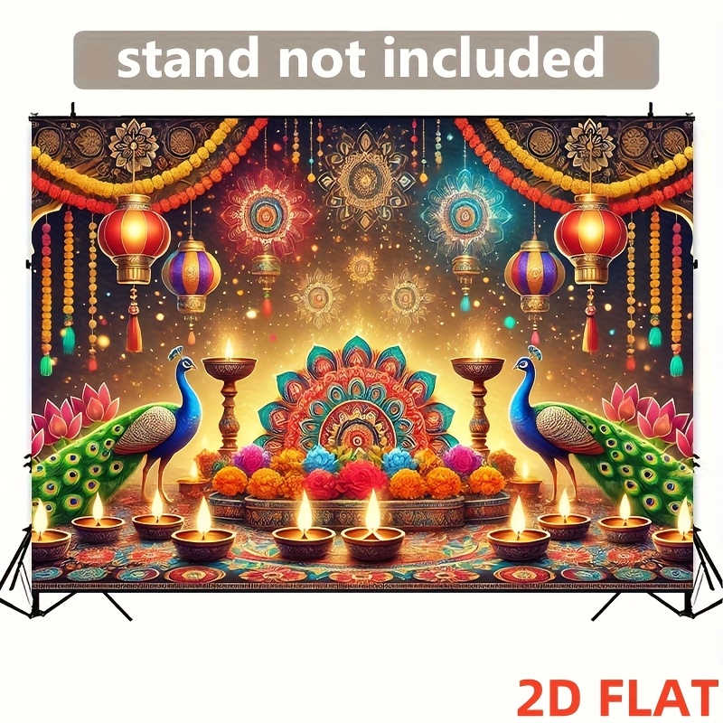 Lighting Decor For Diwali - Diwali Peacock Lantern Tapestry Indian Festival