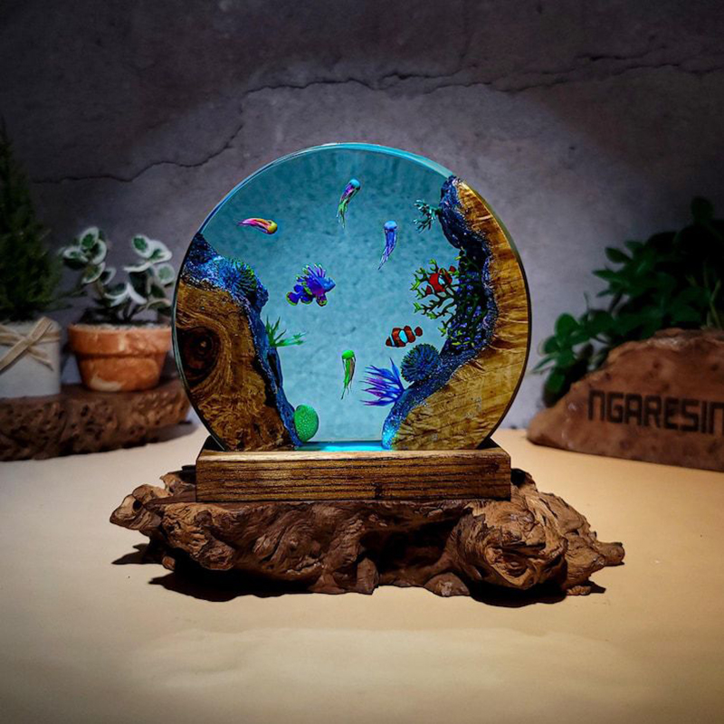 Lighting Decor Wedding - Ocean Aquarium Organism Resin Table Light
