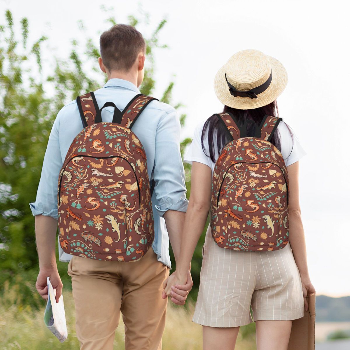Gecko Lighting & Decor - Autumn Geckos In Light Brown Backpack