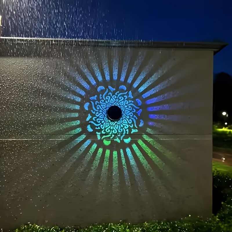 String Light Outdoor - Solar LED Wall Light Mandala Projection