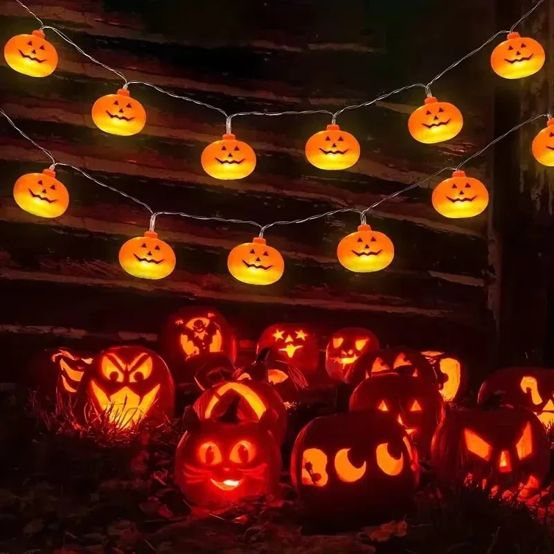 String Light Outdoor - Pumpkin Halloween String Lights 20LED Battery