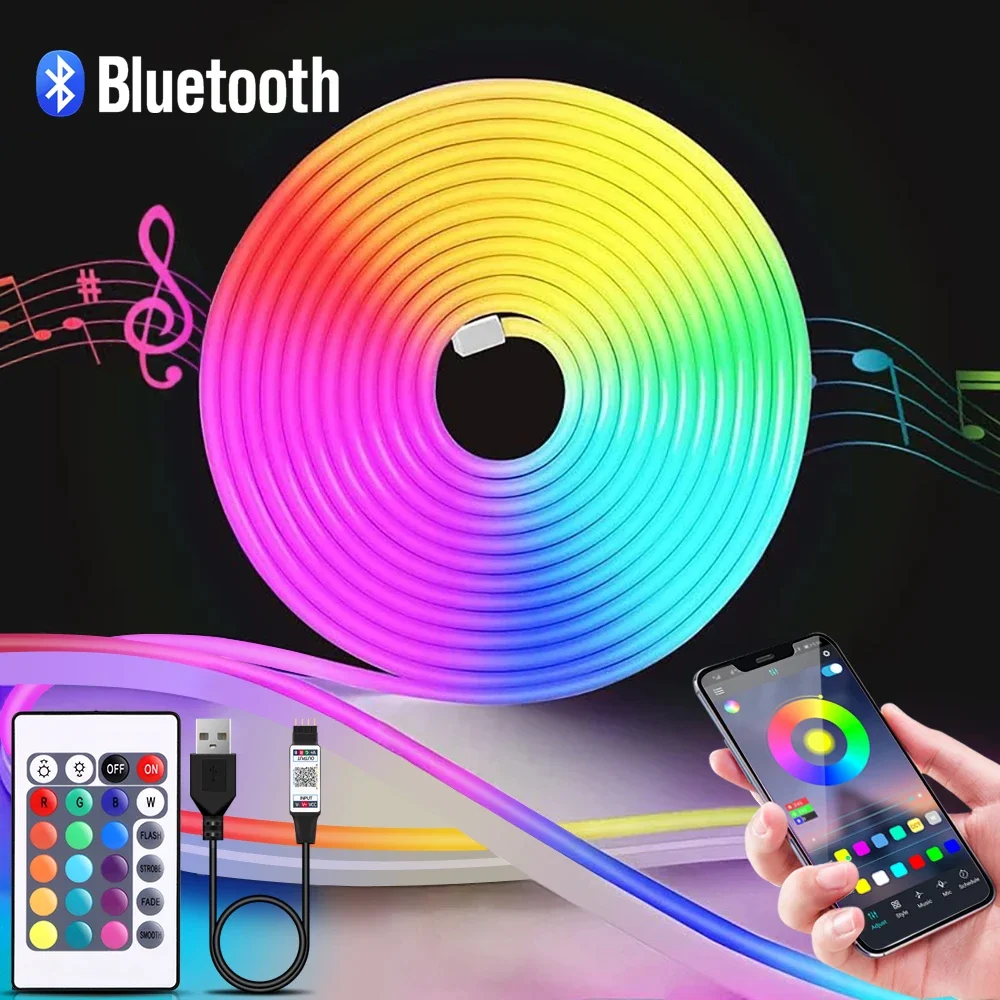 Lighting Decor For Diwali - 1-5m RGB LED Neon Strip Light