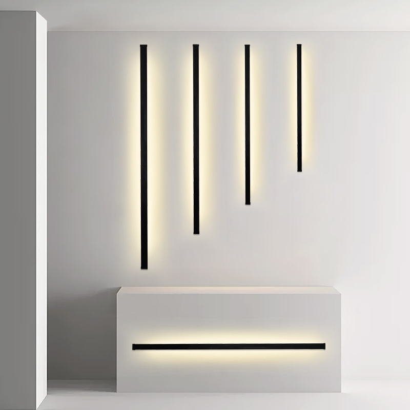 Màu Đen Hiện Đại Đèn LED Dán T - đánh giá và giá Foyer Lighting Wall Decor