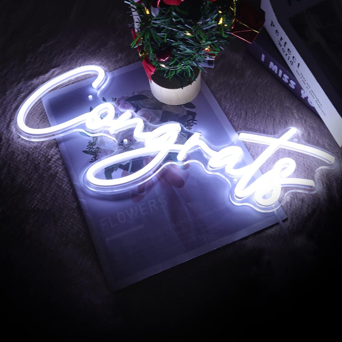 Congrats Neon Sign USB Dimmabl - đánh giá và giá Lighting Decor Wedding