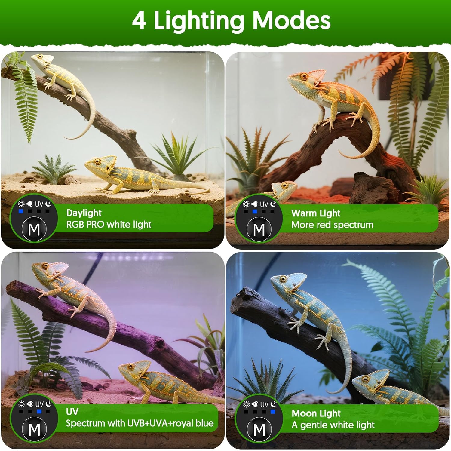 24W LED UVA UVB Reptile Lamp w - đánh giá và giá Gecko Lighting & Decor