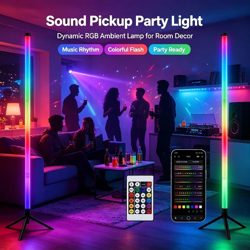 2 Pack RGB LED Corner Floor La - đánh giá và giá Decor Lighting Floor Lamps