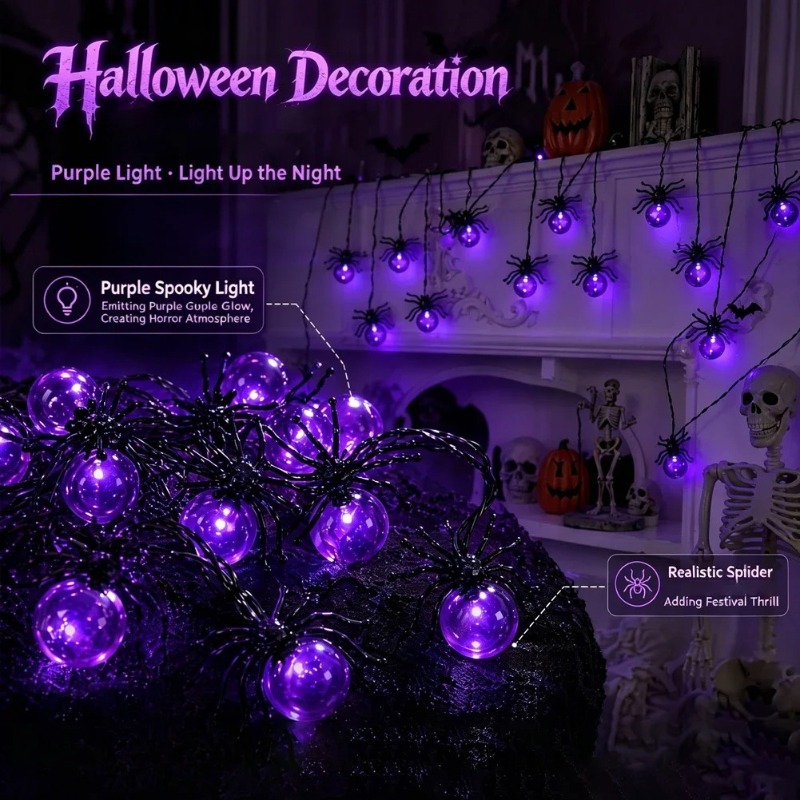 Battery Powered Spider LED Str - đánh giá và giá String Light Outdoor