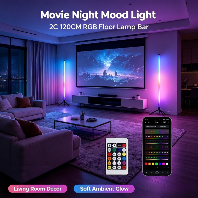 2 Pack RGB LED Corner Floor La - đánh giá và giá Decor Lighting Floor Lamps
