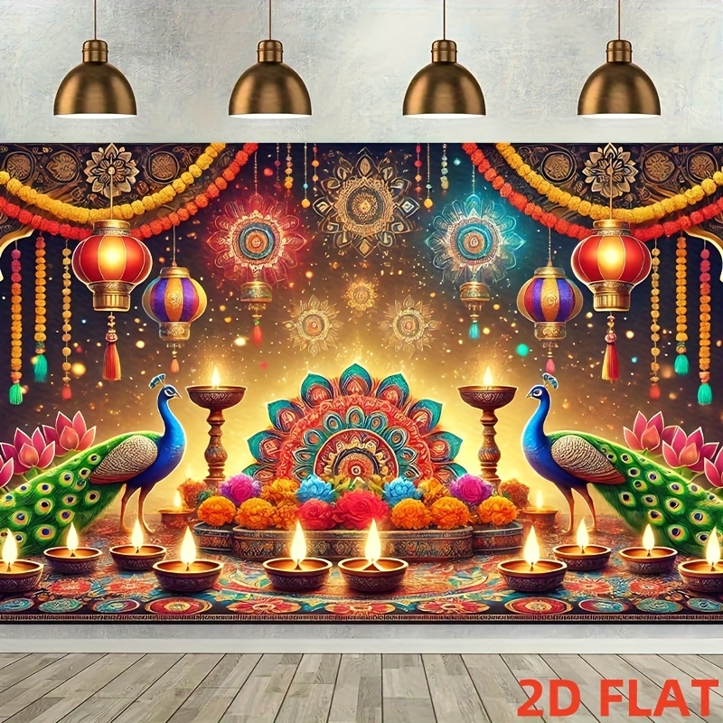 Diwali Peacock Lantern Tapestr - đánh giá và giá Lighting Decor For Diwali