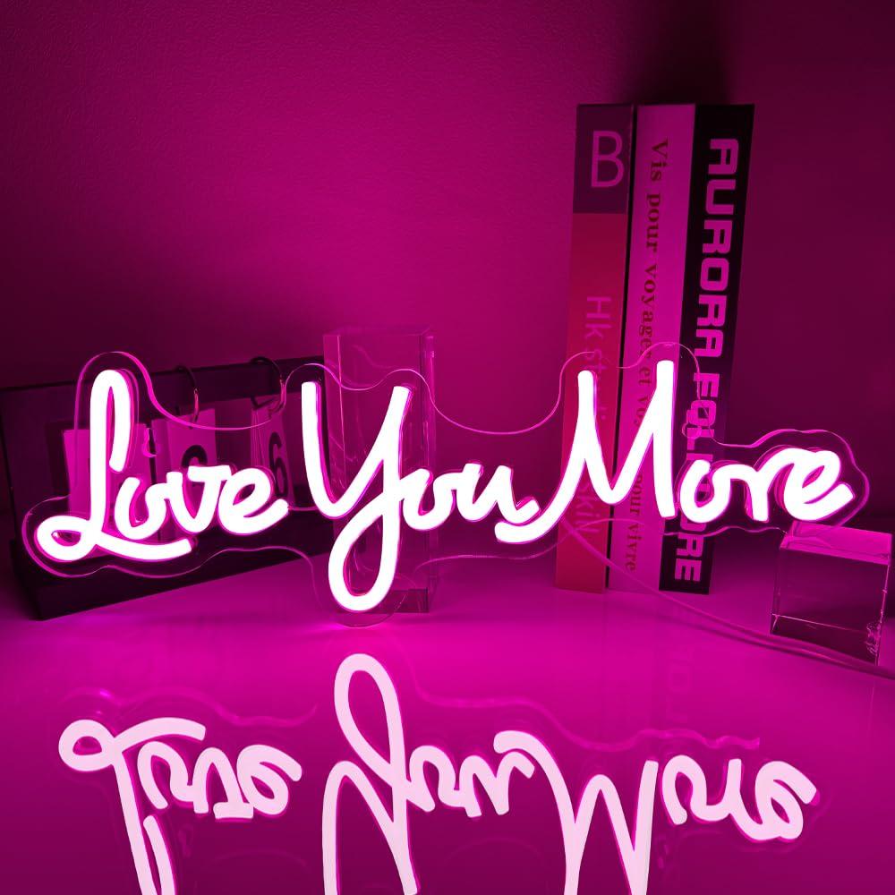 Love You More Neon Sign USB Di - đánh giá và giá Lighting Decor And More