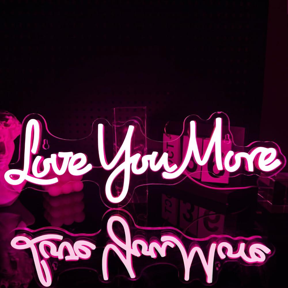 Love You More Neon Sign USB Di - đánh giá và giá Lighting Decor And More