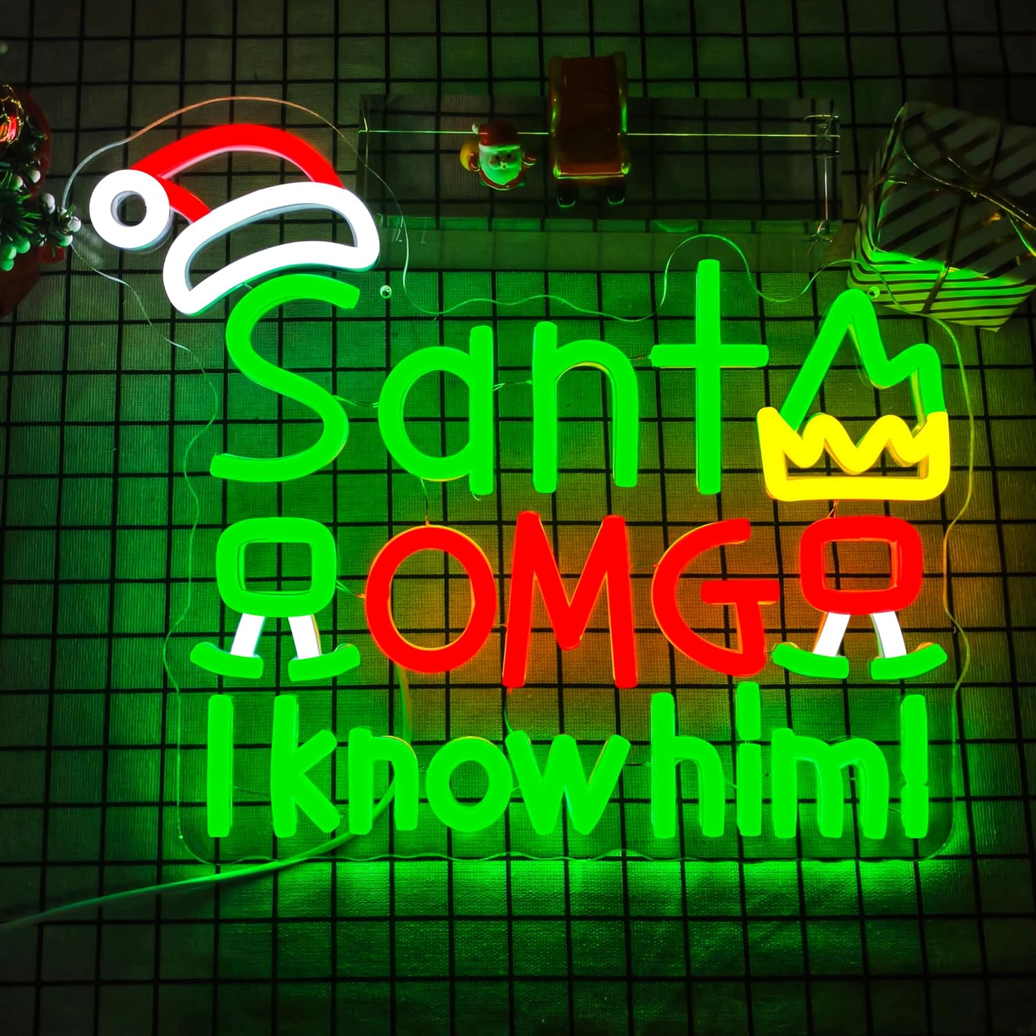 USB Santa OMG I Know Him Neon  - đánh giá và giá Santa'S Elves Holiday Lighting & Decor Llc