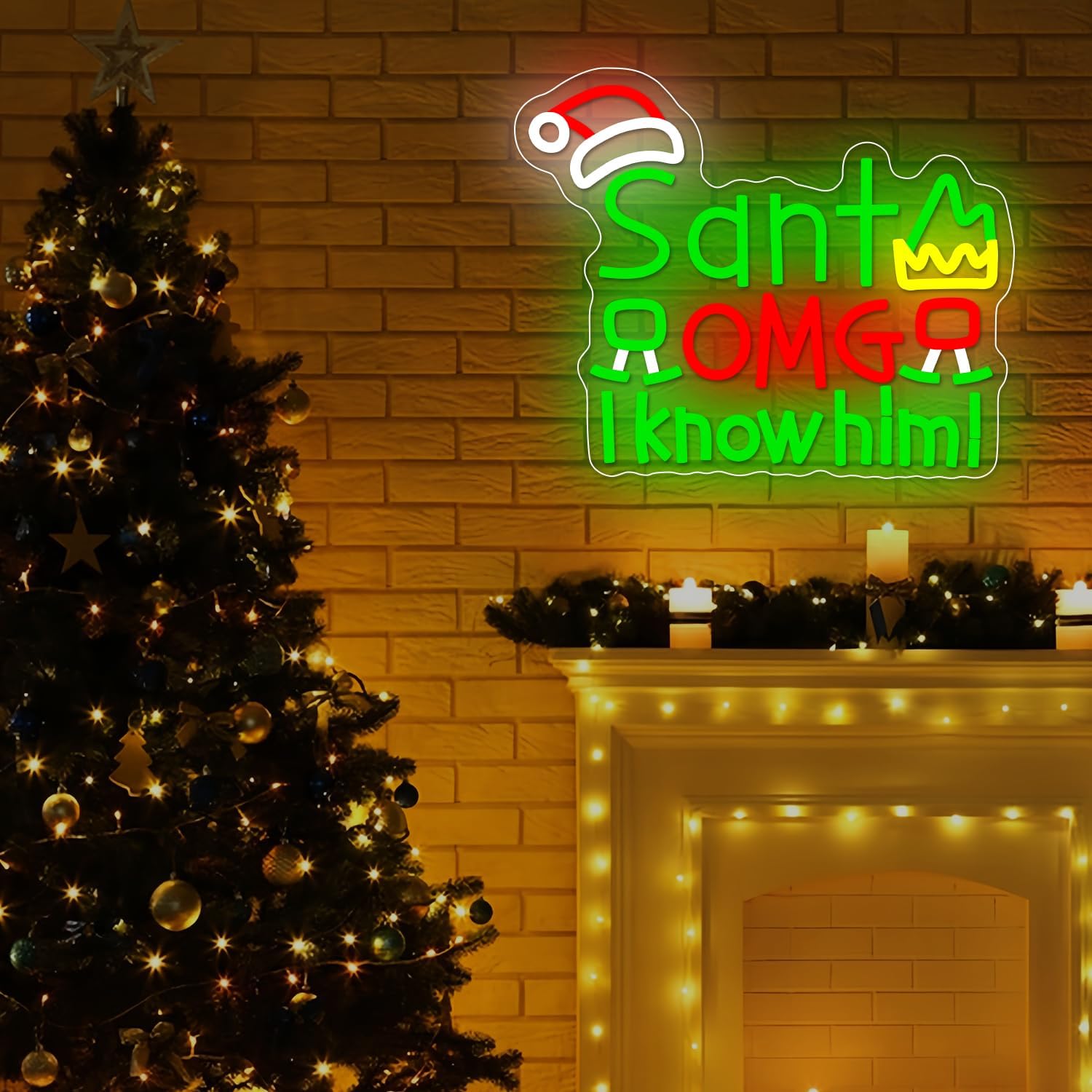 USB Santa OMG I Know Him Neon  - đánh giá và giá Santa'S Elves Holiday Lighting & Decor Llc