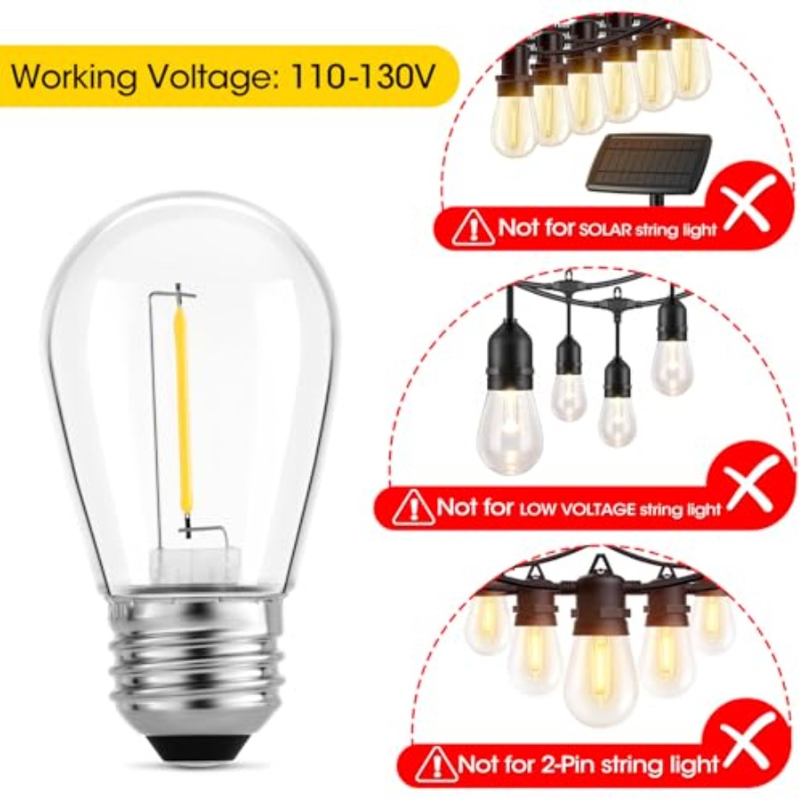 36 Pack S14 LED Bulbs for Outd - đánh giá và giá String Light Outdoor