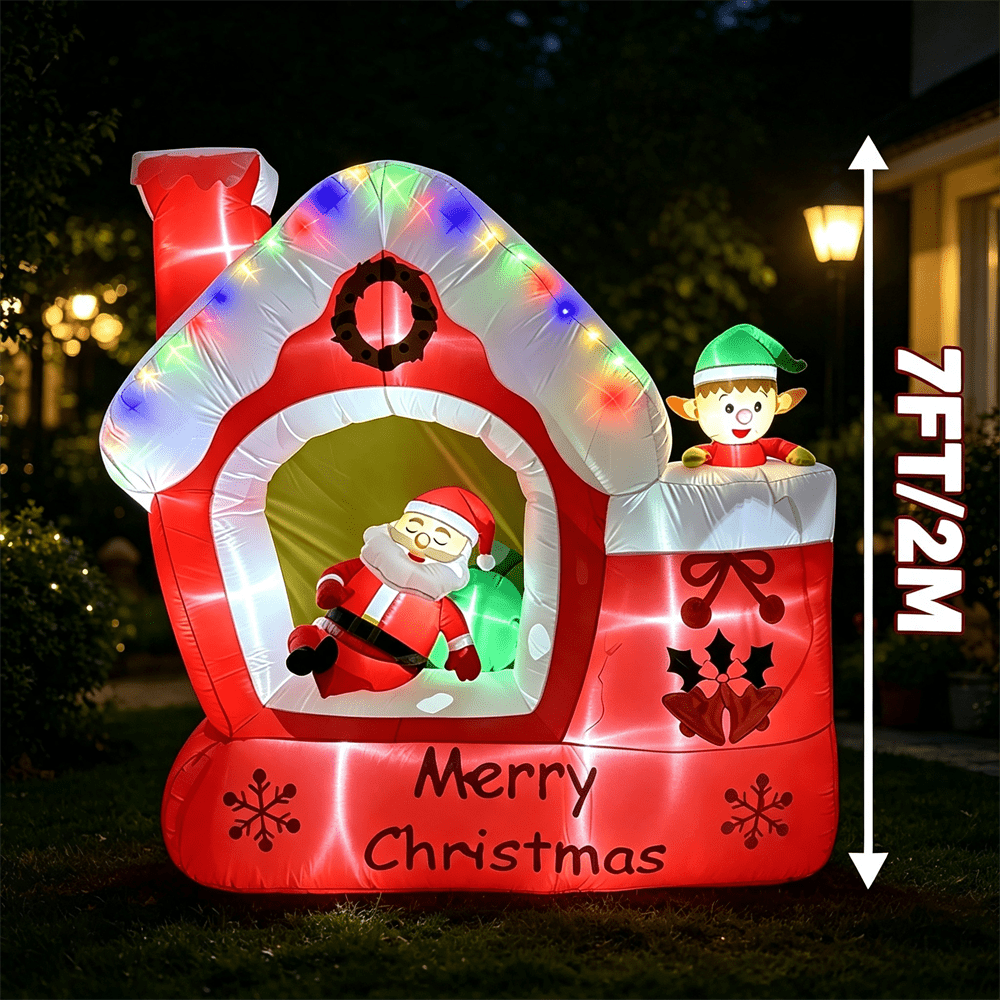 7FT Christmas Inflatable Toy L - đánh giá và giá Santa'S Elves Holiday Lighting & Decor Llc