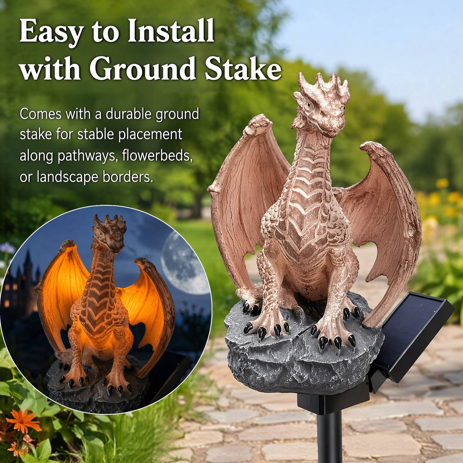 Solar Floor Lamp Dragon Figuri - đánh giá và giá Decor Lighting Floor Lamps
