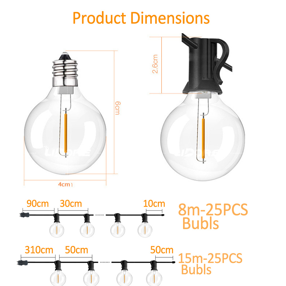 8M/15M G40 Globe String Lights - đánh giá và giá String Light Outdoor