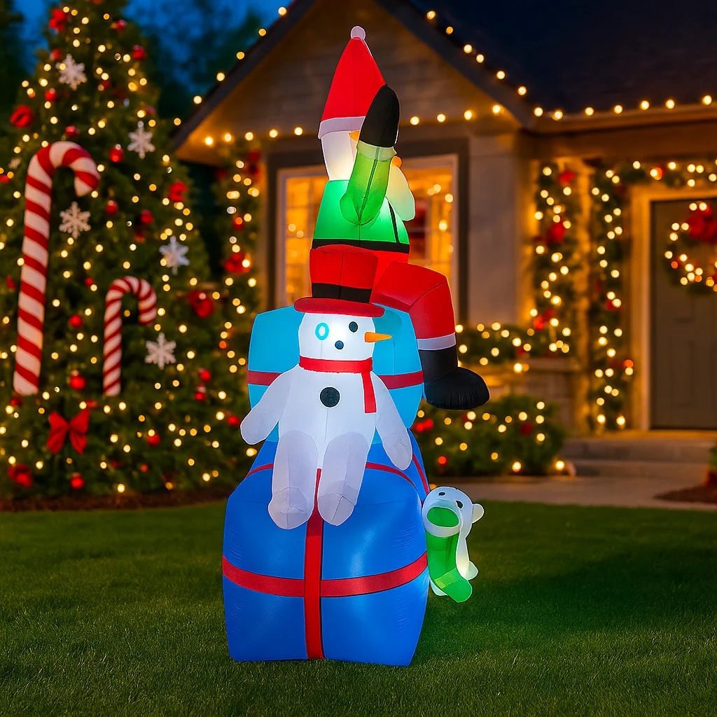 2.1M/6.8FT Snowman Santa Elf D - đánh giá và giá Santa'S Elves Holiday Lighting & Decor Llc
