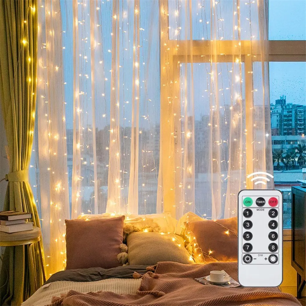 3/6M USB LED Curtain 8Modes Re - đánh giá và giá Lighting Decor For Diwali