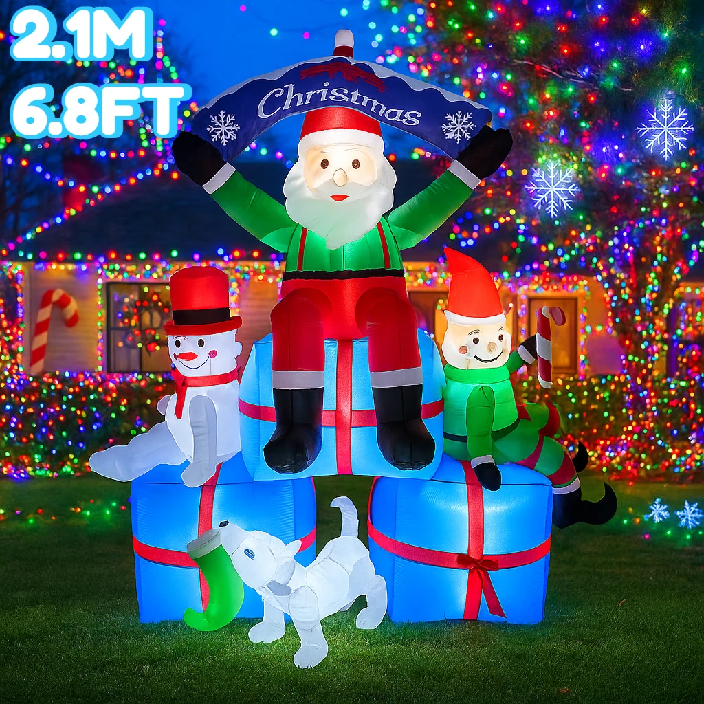 2.1M/6.8FT Santa Snowman Elf D - đánh giá và giá Santa'S Elves Holiday Lighting & Decor Llc