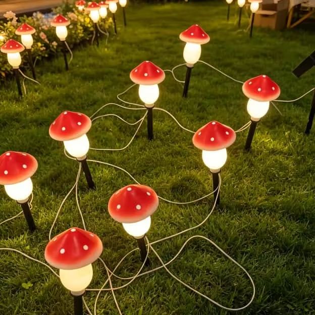 Solar Mushroom String Lights W - đánh giá và giá String Light Outdoor